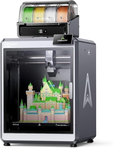 Creality K2 Plus Combo Imprimante 3D, Impression Multicolore avec CFS, 600 mm/s Haute Vitesse, Mise à Niveau Entièrement Automatique, Double Caméra Al, Volume de Construction 350 x 350 x 350 mm