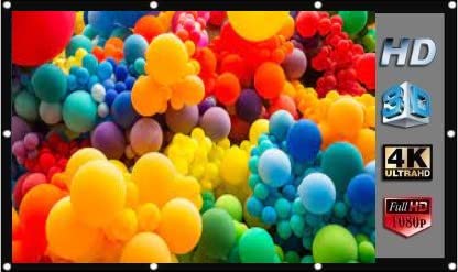 Vilro Projector Screen, Eyelet Screen (7 ft. (W) x 5 ft. (H) - 100" Inch) Diagonal Anti-Crease Projection Screen for Home Theater 16:09 Aspect Ratio