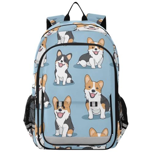 Sac à dos de voyage Corgi spacieux contre le désordre scolaire