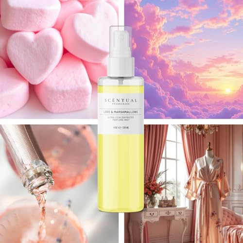 Scentual Fragrances, Luxury Perfume Oil, Ultra-Concentrated Women Roll-On Fragrance Oil, Long Lasting Rollerball Travel Mini Perfume, Vegan, Alcohol & Cruelty Free 10ml (Love & Marshmallows)