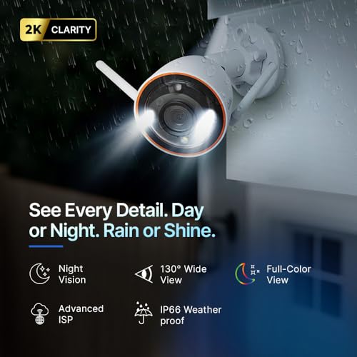 Image of Qubo Smart Outdoor 3MP WiFi Bullet Camera | Free 1-Year Subscription | 2K CCTV cam | Color NightPulse Vision | AI Person Detection | Smart Spotlight | IP66 Weatherproof | Made in India