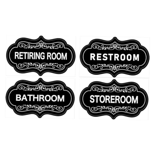 FUNOMOCYA Funny Restroom Signs Set 4pcs Bathroom Door Stickers Waterproof Washroom Decor for Home Office Restroom Indicator