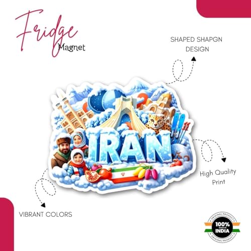 Image of Iran Fridge Magnet | 3D Travel Souvenir Refrigerator Magnet- Printed Stylish Magnet for Fridge Decoration | Collectible Tourist Gift for Home & Kitchen Decor (Iran)