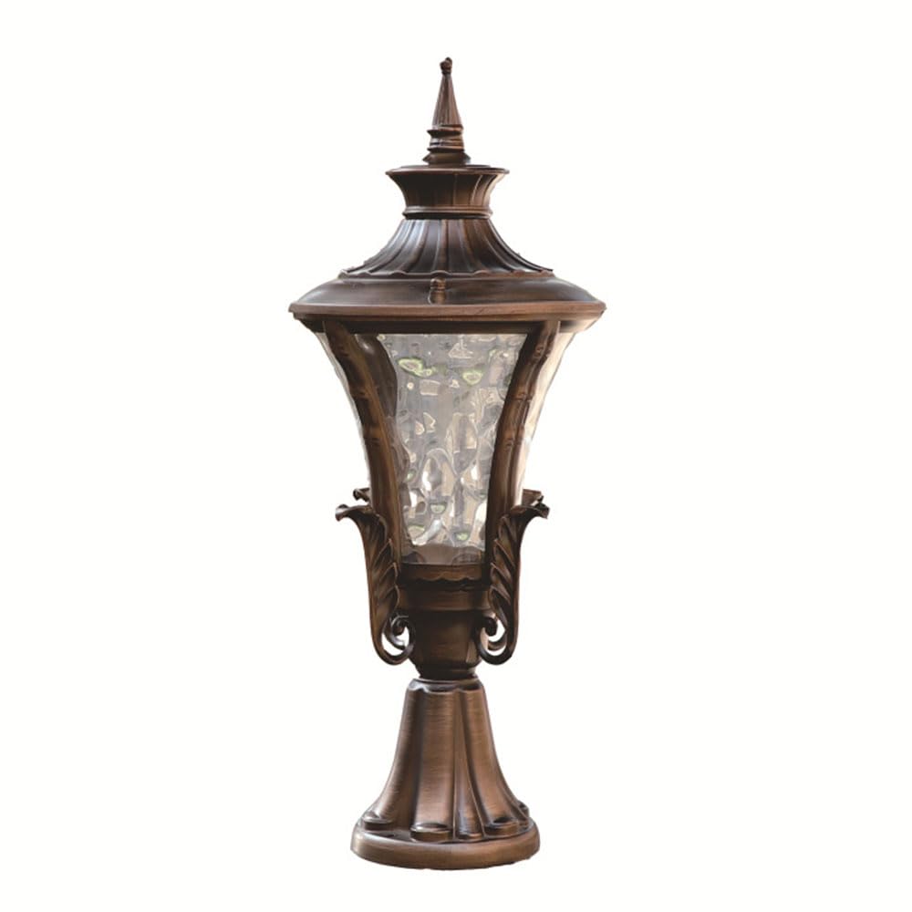KUEYANB Villa Gate Pillar Light European-Style LED Light for Garden Patio Porch Waterproof Cast Aluminium Pillar Lamp for Courtyard Wired Lantern Column Lamp Retro Style Corridor Lighting Fixture