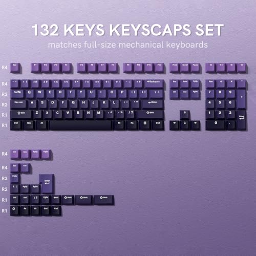 Image of dagaladoo Double Shot PBT keycaps Purple, Cherry Profile Keyboard Keycaps