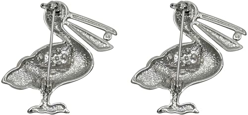 Image of Set of 2 Brooch Lapel Pins With Rhinestones