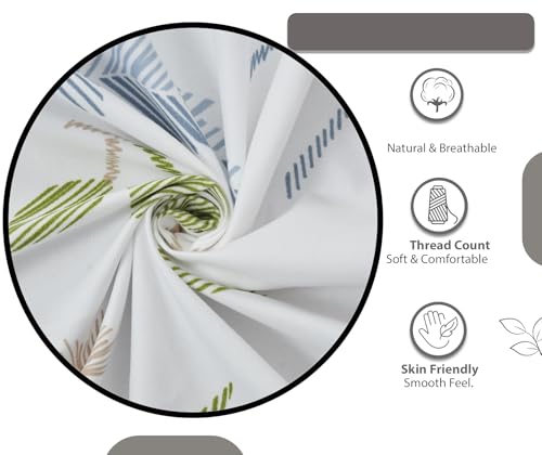 Image of 240 TC Soft Ezyption Floral Single Bed Sheet Cotton - Single bedsheet with 1 Pillow Cover Hypoallergenic, Brethable, (Size- 60 x 90 Inch | White Grey