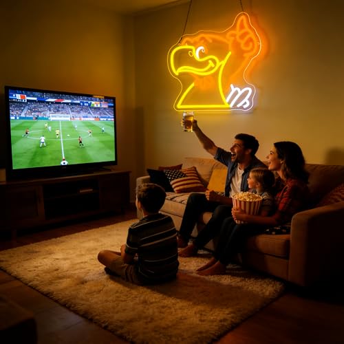 Image of Football Neon Sign for Wall Decor Soccer Team Logo LED Light for Man Cave