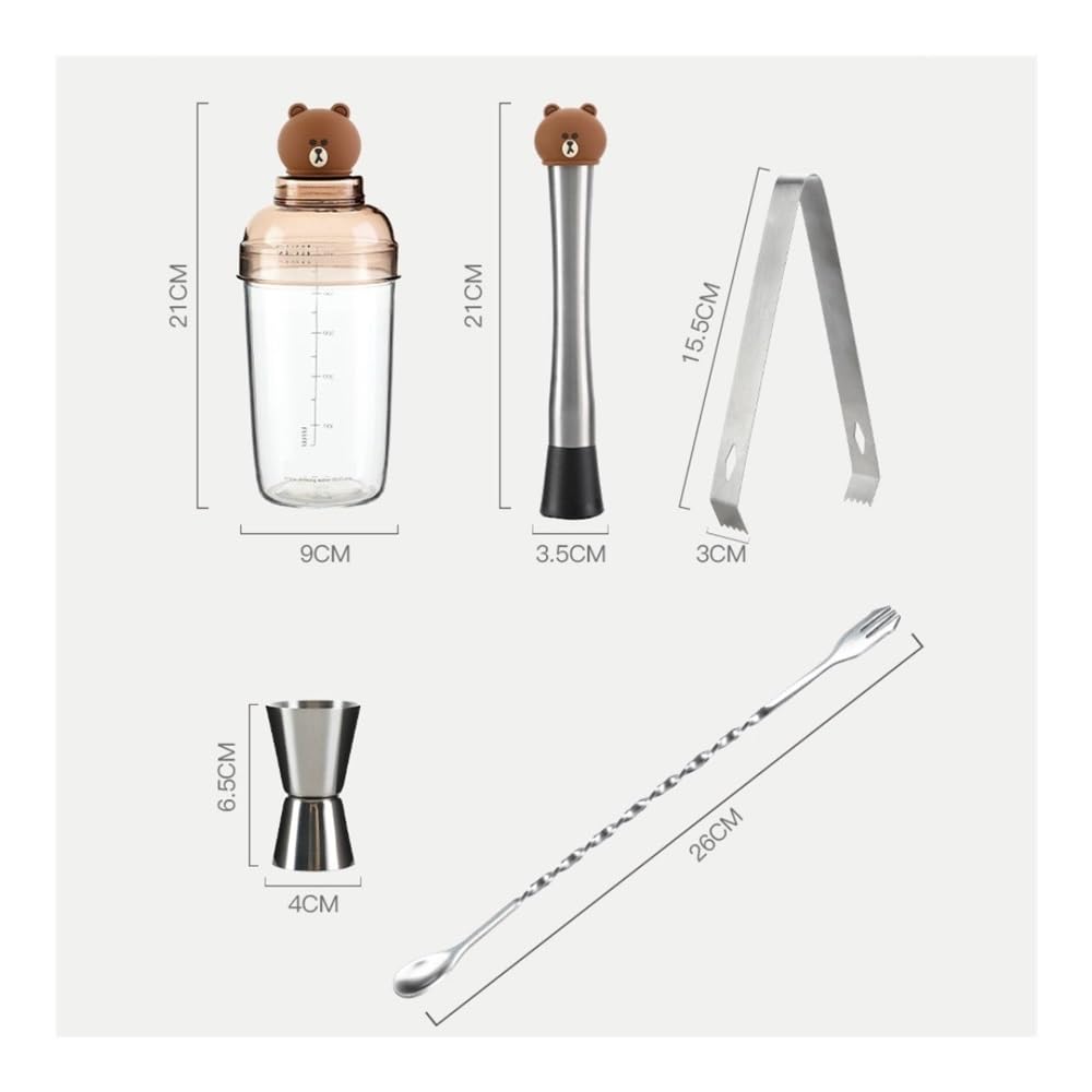 Coctelera Juego de 5 cocteleras con triturador de hielo y sacador de mano for cócteles y té de limón