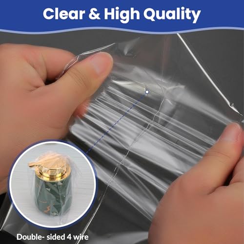 Image of YOTINO 6 x 9.5 inch Clear PVC Shrink Flat Bags, 100 Pack, Heat Sealing, Moisture-Proof, Dust-Proof, Odor-Resistant, Ideal for Soaps, Shoes, Bath Bombs, Cosmetics, Electronics & More