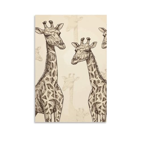 Peinture sur toile girafe moderne pour décoration murale salon et chambre