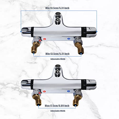 Uten Miscelatore Termostatico Per Vasca-Doccia, Valvola Di Miscelazione Con Controllo Della Temperatura, Rubinetto In Puro Ottone - 2