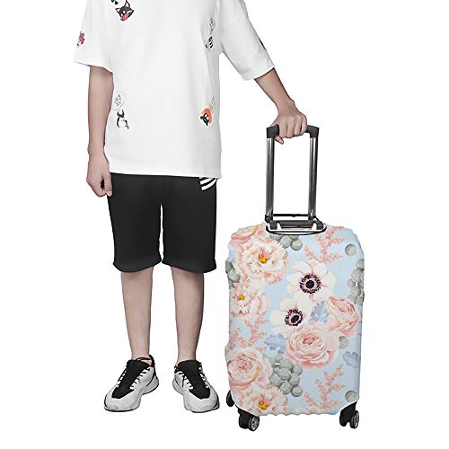 Housse de protection pour bagages de voyage eustoma et roses contre rayures valise