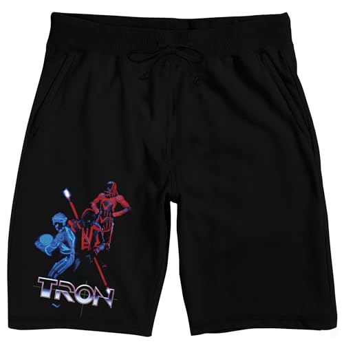 Tron Movie Character Silhouette on Black Adult Lounge Short-Medium