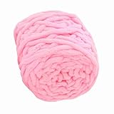 OEBUAFI Hilo Grueso y Rápido, Lana de Poliéster Gruesa para Tejer, Ideal para Bufandas y Sombreros, Fácil de Usar para Todos los Niveles de artesanía. (03 rosa)