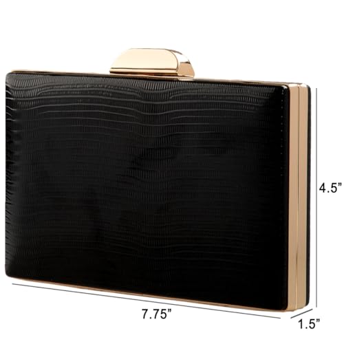 Image of JNB Women's Metallic Material Hard Case Evening Party Clutch