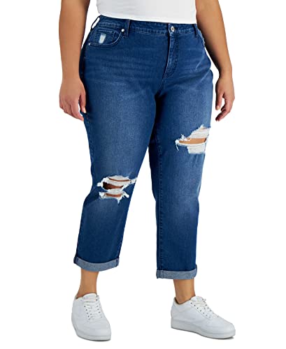 Style & Co. Women's Plus Size Ripped Boyfriend Jeans