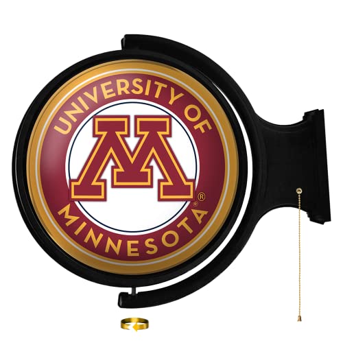 The Fan Brands NCAA Minnesota Golden Gophers: Original Round Rotating Lighted Wall Sign – Football, Basketball & Baseball Wall Decor – College Sports Décor for Home, Office, Game Room, Fan Cave & Garage – USA Made