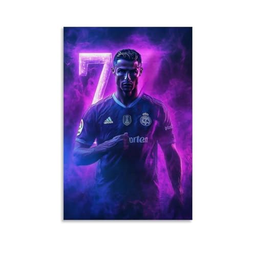 ZLTOFJ Póster moderno de Cristiano Ronaldo para dormitorio, oficina, celebridad, cantante, música, película de dibujos animados, 20 x 30 cm, estilo sin marco