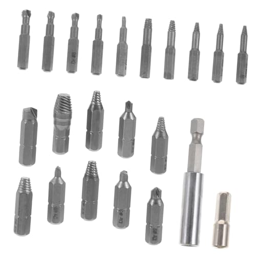 IWOWHERO 22pc Stripped Screw Extractor Kit Heavy Duty Bolt Remover Tool Set for Home Car Electronics Maintenance