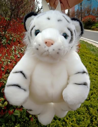 Image of Women Animal Teddy Bear Plush Backpack with Adjustable Straps (White Tiger)