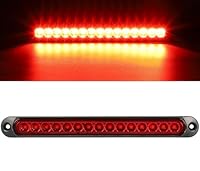 Greluma 1 Stück DC 12–24V,15 LEDs,Anhänger Brems Rücklichtleiste,wasserdicht,Stopp/BlinkerRücklichter,Lauflichter,Identifikationslicht für Offroad LKW,Pickup, Auto,Wohnmobil,UTV,ATV (rotes Licht)