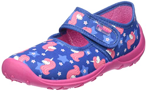 Fischer Markenschuh Mädchen Boogy Hausschuh | Einhorn-Design Mit Klettverschluss