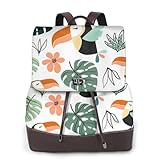 リュック レディース 熱帯雨林の鳥 本革レザー ショルダーリュック バックパック リュックサック ビジネスバッグ 通学バッグ コンパクト カジュアル シンプル 大容量 防水