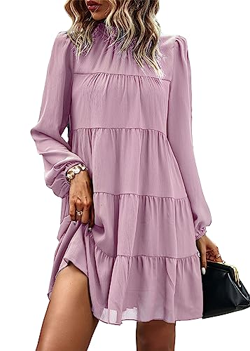 Image of KIRUNDO Women's 2026 Fall Long Sleeve Baby Doll Dresses