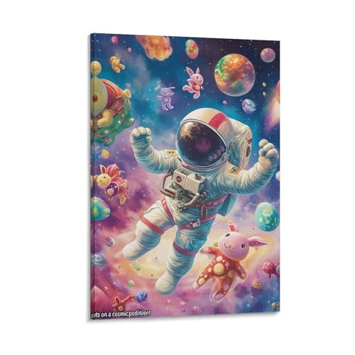 Tableau impression sur toile royaume arc-en-ciel décoration murale premium chambre 30x45cm