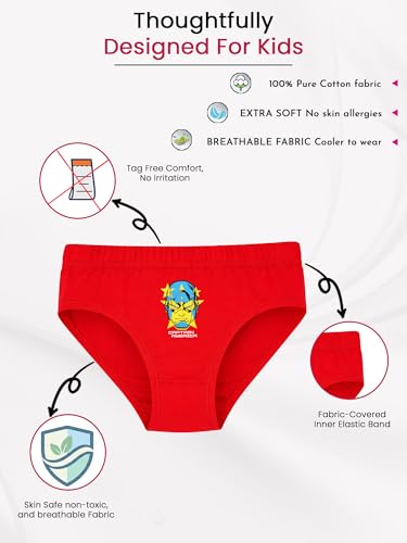 Image of BODYCARE Boy's Cotton Printed Brief Pack of 5 Print Suitable for All Day Wear with Ultrasoft and Durable Waistband for Rash Free Experience (Color & Print May Vary)