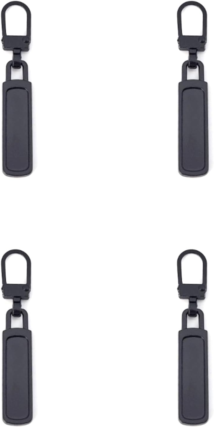 JZK 4Pcs Spare Metal Zipper Pull Replacement, Removable Zipper Pull tabs, Broken Zipper Fixer, Zip Puller for Purse, Clothes, Jeans, Suitcase, Luggage
