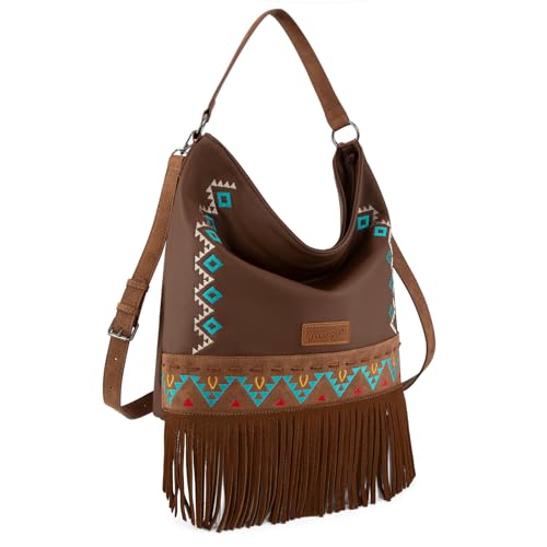 Image of Wrangler Shoulder Bag Aztec Purse Embroidered Fringe