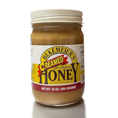 Miel cremosa cruda 100% pura con canela 16 oz