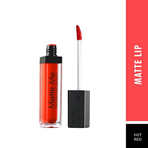 Image of Swiss Beauty Ultra Smooth Matte Liquid Lipstick, Hot Red 302-01, 6ml - Smooth Lip Color, Weightless Finish, Silky Matte Finish, Iconic Lip, Matte Finish, Matte Lipstick, Liquid Lipstick