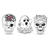 💀【Größe Achtung】: Metall: 925 Sterling Silber; Innendurchmesser 4,5 mm. Einfach zu tragen. Sterling Silber ist gesund für die Haut. Passend für alle gängigen Marken von Armbändern und Halsketten.