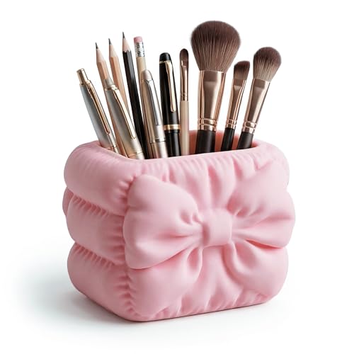Image of Make up organizer, Pen stand for table, makeup organizer, pen holder for desk, pencil holder, office desk organizer, makeup holder for women (Bow-shaped)