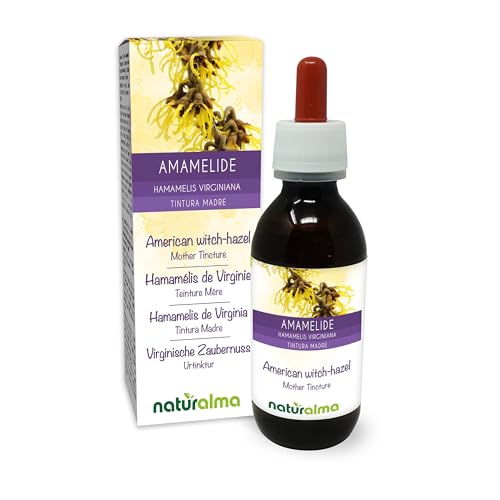 Hamamelis de Virginia o Avellano de bruja (Hamamelis virginiana) hojas Tintura Madre sin alcohol Naturalma - Extracto líquido gotas 120 ml - Complemento alimenticio - Vegano