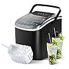 YSSOA Portable Ice Maker for Countertop, 9 Ice Cubes Ready in 6 Mins, 26lbs Ice/24Hrs, with Self-Cleaning Feature, Ice Spoon and Basket, for Home Kitchen Office Camper RV, Black