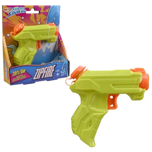 Image of Nerf Super Soaker ZipFire Water Blaster - Lime | 97ml Water Tank | Water Blast Range - 20 feet | Pichkari for Outdoor Water Games | Branded Toy Pichkari for Holi Festival | for Kids 6+