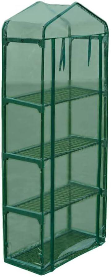 vidaXL Greenhouse Transparent Green PVC Cover 4 Tier