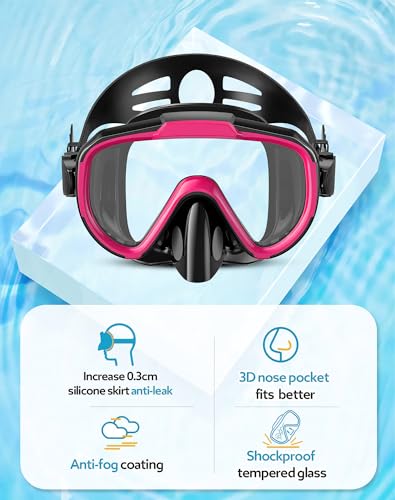 Set de snorkel con máscara, aletas y snorkel seco para adultos miniatura 2