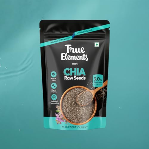 Image of True Elements Chia Seeds 1 kg- Non-GMO and Fibre Rich Seeds | Omega-3 rich Seeds for Eating | Healthy Snacks | Best for Weight Management