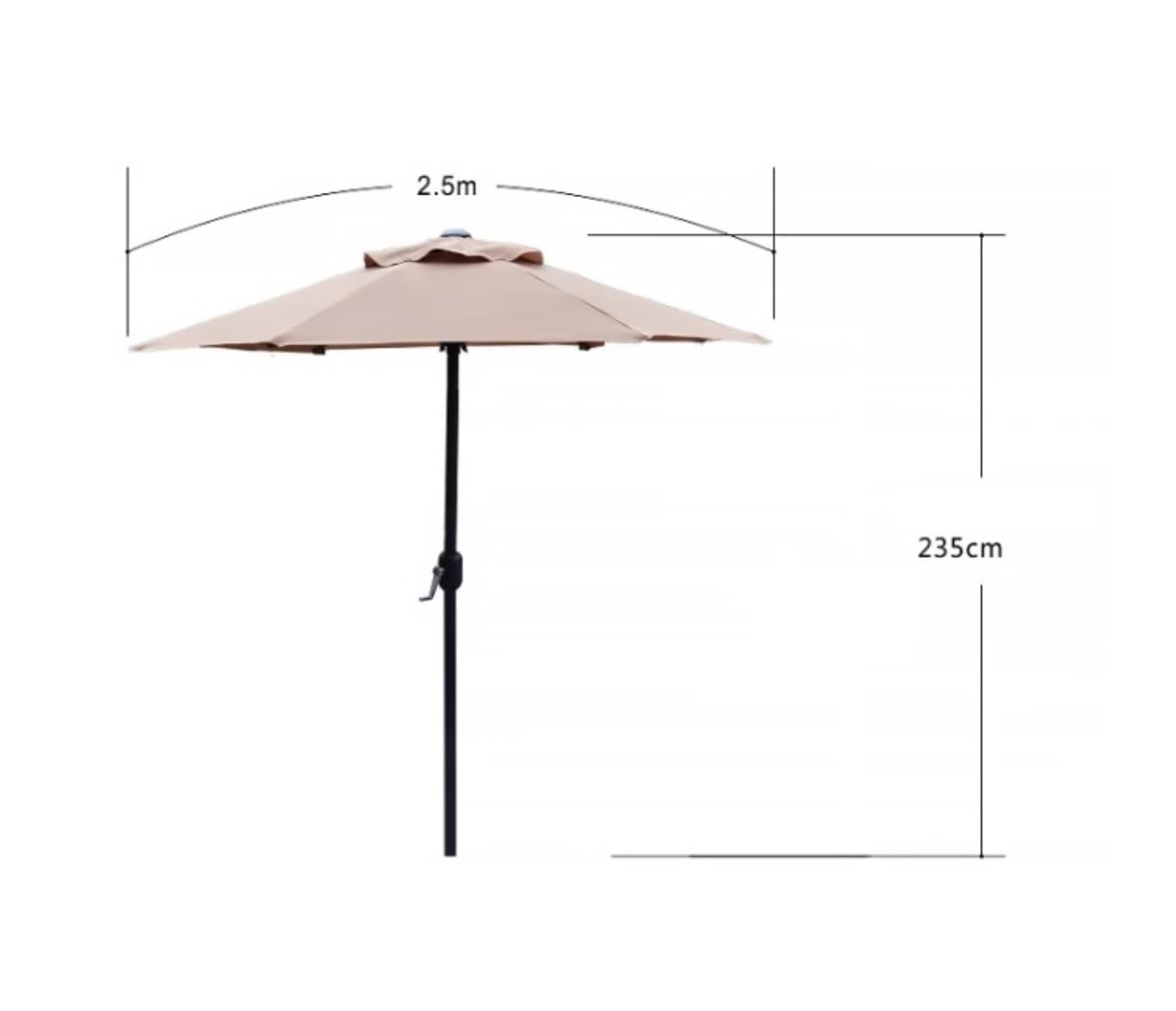 Parasol Ogrodowy, Parasol Plażowy 8,2 Stopy, Parasol Tarasowy, Dwupoziomowy, Parasol Ogrodowy, Stolik Tarasowy, Parasol Plażowy Z Korbką, Parasol Ogrodowy, Parasol Taraso,A-250cm