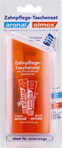 aronal und elmex Zahnpflege-Taschenset 2x12 ml - Zahnpasta Set ideal für Reisen und unterwegs