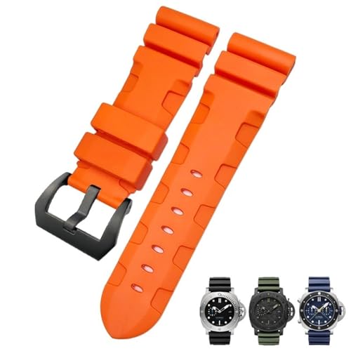 Bracelet silicone rouge étanche 24mm pour Panerai PAM résistant à la sueur avec outils