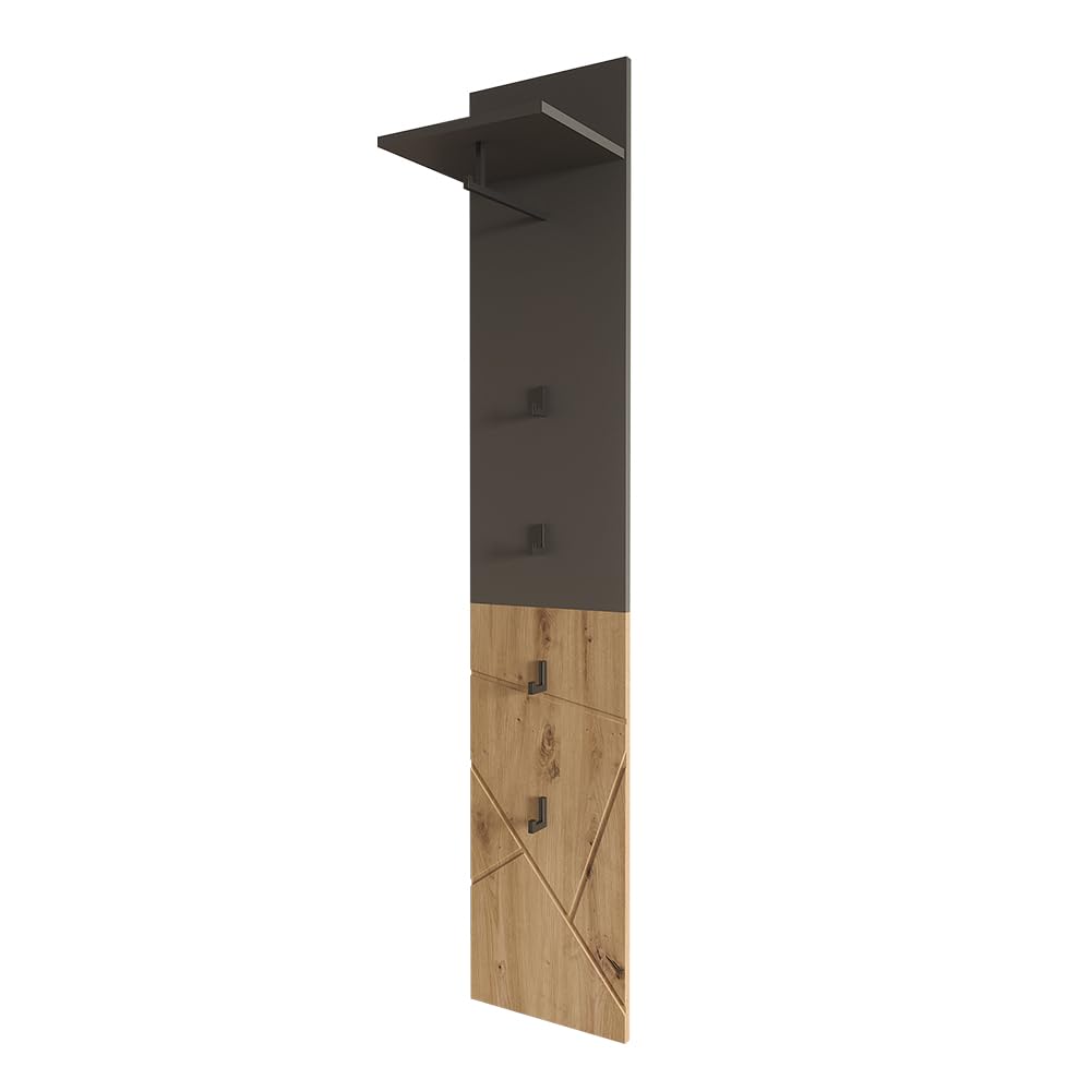 Vicco Appendiabiti da parete Irma, Antracite/Artisan, 31 x 160 cm | adatto per riporre e organizzare nell’ingresso