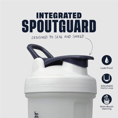 Image of BlenderBottle Classic V2 Shaker Bottle Perfect for Protein Shakes and Pre Workout, 20-oz, Full-Color White
