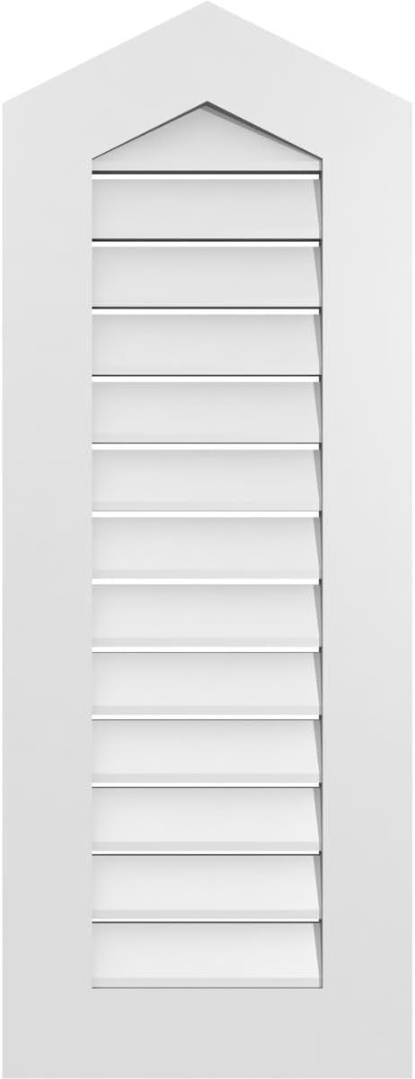 GVSPE16X4201SF-06 Peaked Top Standard Frame, Primed Tan Signature Series Surface Mount Gable Vents, 16-in. W x 42-in. H