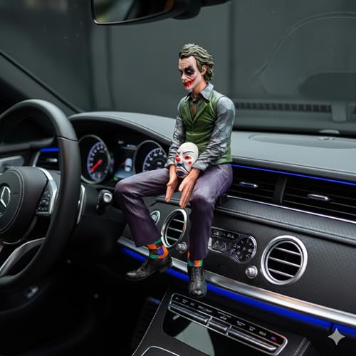 Image of OBEROI'S TRADERS Joker Car Dashboard Figurine Big Size | Villain Mask Idol for Car Interior Decoration | Premium Resin Showpiece for Home & Office | Anti-Slip Base (Big)